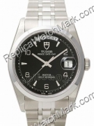 Replica Tudor watches black dial with stainless steel band