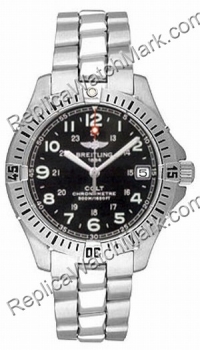 Breitling Aeromarine Colt Quartz Steel Black Mens Watch A74350-B