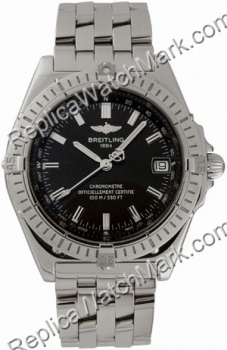 Breitling Windrider Wings Automatic Steel Black Mens Watch A1035