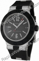 Bvlgari Diagono Aluminum and Black Rubber Mens Watch AL44BTAVD/S
