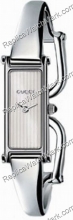 Gucci 1500 Stainless Steel White Lines Damen Armreif Uhr YA01553
