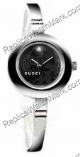 Gucci 105 Serie Diamond Black Flower Dial Damenuhr YA105510