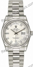 Rolex Oyster Perpetual Day-Date 18kt White Gold Diamond Herrenuh