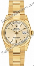 Hombres Rolex Oyster Perpetual Date Día 18kt oro amarillo-Mira 1