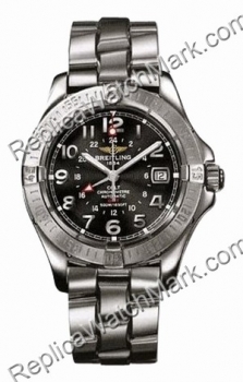 Breitling Aeromarine Colt Hombre de Acero Negro GMT Reloj A32350