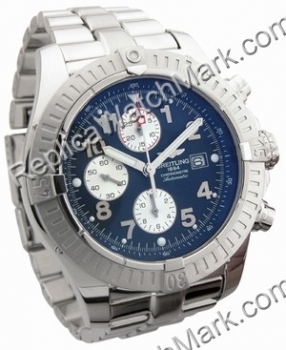 Breitling Aeromarine Super Avenger Mens Steel Blue Watch A133701