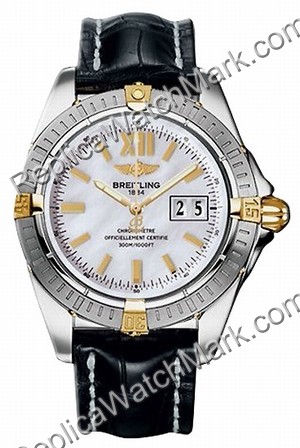 Breitling Windrider Cockpit 18kt Yellow Gold Steel Mother-of-pea