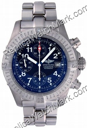 Breitling Aeromarine Chrono Avenger Titanium Blue Mens Watch E13