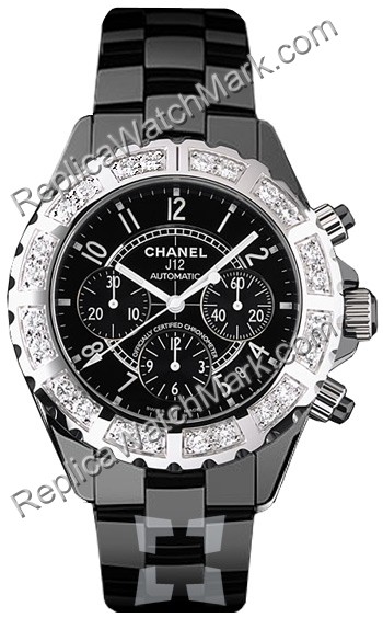 Chanel J12 Diamonds Mens Watch H1178 - Click Image to Close