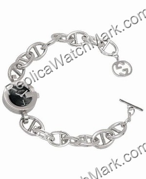 Gucci 107 G-Charms donna guilloche Steel Black Watch YA107509 - Clicca l'immagine per chiudere
