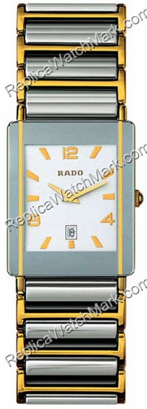 Rado Integral 18kt Yellow Gold Platinum-tone Ceramic Mens Watch - Click Image to Close