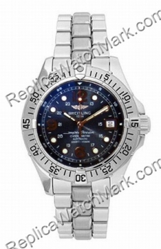 Breitling Aeromarine Superocean Mens Steel Steelfish Blue Watch