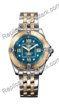 Breitling Cockpit Lady Windrider 18kt Yellow Gold Blue Steel Lad