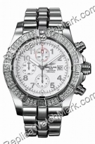 Super Avenger Breitling Aeromarine Mens Steel White Diamond Watc  Super Avenger Breitling Aeromarine Mens Steel White Diamond Watc