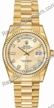 Swiss Rolex Oyster Perpetual Day-Date 18kt Yellow Gold Diamond M