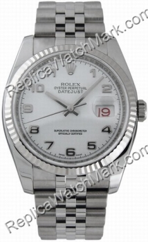 Rolex Oyster Perpetual Datejust Mens Steel White Watch 116.234-6