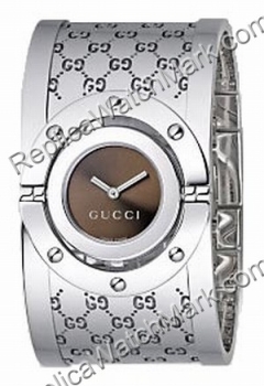 Gucci Twirl Steel Wide Bangle Ladies Watch YA112401