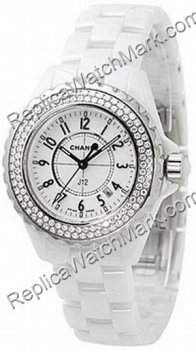 Chanel J12 Diamond White Ceramic Ladies Watch H0967