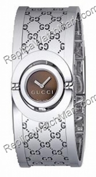 Gucci Twirl Steel Schmale Bangle Damenuhr YA112501