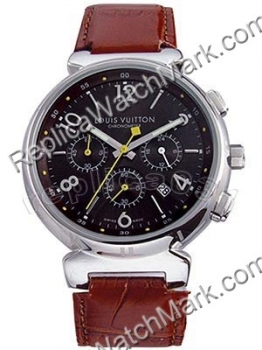 Replica Louis Vuitton Watch dial preto com faixa de borracha