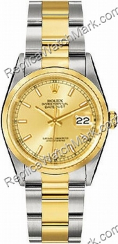 Swiss Rolex Oyster Perpetual Datejust Two-Tone 18kt Gold and Ste