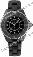 Chanel J12 Diamonds Black Ceramic Ladies Watch H1625