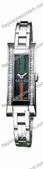 Gucci 110 G-Link Patterned 36 Black Diamond Ladies Watch YA11051