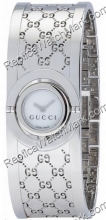 Gucci TWIRL Femmes ton argent Watch avec GG Design Band et blanc