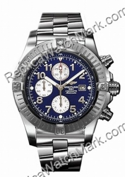 Breitling Chrono Mens Aeromarine Superocean Blue Steel Watch A13