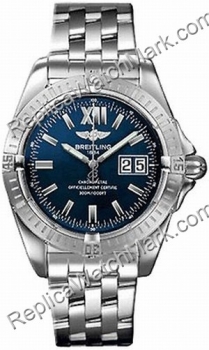 Breitling Windrider Cockpit Steel Blue Mens Watch A4935011-C6-36