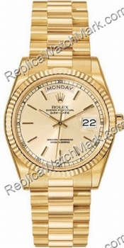 Hombres Suiza 18kt Rolex Oyster Perpetual Date Día-reloj de oro