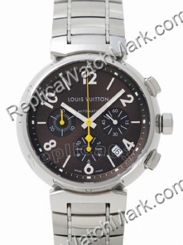 Replica Louis Vuitton Watch black dial with stainless steel band