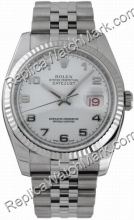 Schweizer Rolex Oyster Perpetual Datejust Stahl Weiß Herren Uhr