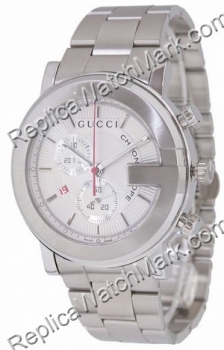 Gucci 101 G-Round Chronograph Mens Watch Branco YA101339