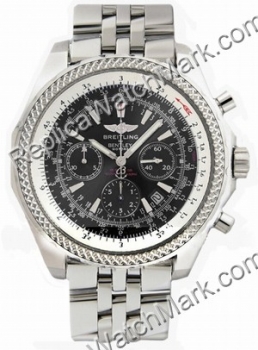 Breitling Bentley Motors Chronograph Steel Mens Black Watch A253