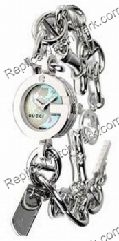 Gucci 107 Womens Silver Tone Watch G Shaped Case and Silver Tone