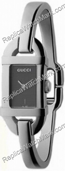 Gucci 6800 Stainless Steel Grey Guilloche Ladies Watch YA068538