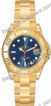 Suiza Hombres Rolex Oyster Perpetuo Yachtmaster Mira 168628-BLSO