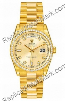 Suiza Rolex Oyster Perpetual Date día-hombre de diamante reloj d