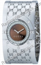Gucci 112 Twirl Rotierende 37 Diamond Brown Steel Damenuhr YA112 Gucci 112 Twirl Rotierende 37 Diamond Brown Steel Damenuhr YA112