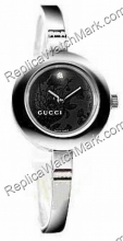 Gucci 105 Serie Diamante Negro Señoras Dial Flor Ver YA105510  Gucci 105 Serie Diamante Negro Señoras Dial Flor Ver YA105510