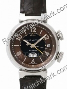 Réplica Louis Vuitton Reloj negro dial con correa de cuero  Réplica Louis Vuitton Reloj negro dial con correa de cuero