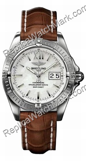 Breitling Windrider Cockpit Steel Brown Mens Watch A4935011-A5-4 - Click Image to Close