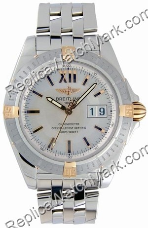 Breitling Windrider Cockpit 18kt Yellow Gold Steel Mens Watch B4 - Click Image to Close