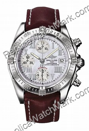 Breitling Windrider Chrono Cockpit Mother-of-pearl Steel Brown M - Click Image to Close