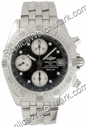 Breitling Windrider Chrono Cockpit Steel Black Mens Watch A13358 - Click Image to Close