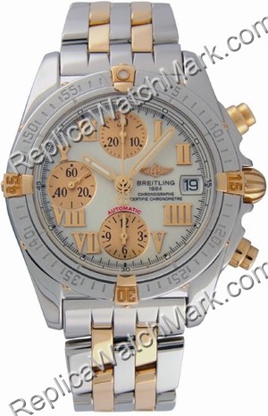 Breitling Windrider Chrono Cockpit 18kt Yellow Gold Steel Mens W - Click Image to Close