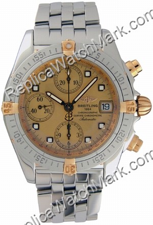 Breitling Windrider Chrono Cockpit 18kt Yellow Gold Gold Steel M - Click Image to Close