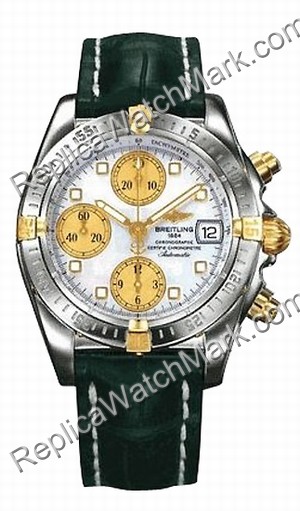Breitling Windrider Chrono Cockpit 18kt Yellow Gold Steel Mother - Click Image to Close