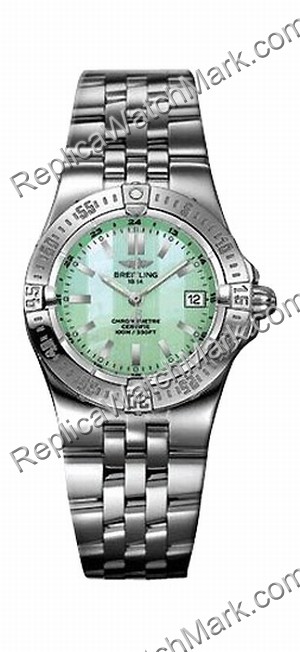 Breitling Windrider Starliner Green Mother-of-pearl Ladies Watch - Click Image to Close